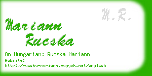 mariann rucska business card